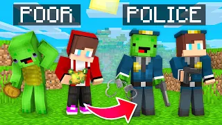 Mikey and JJ From POOR To POLICE in Minecraft (Maizen)