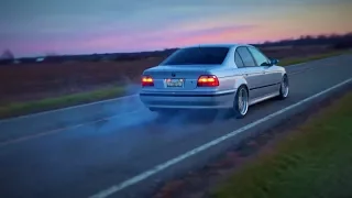 BMW 540i Turbo Flyby and Burnout 1st to 2nd Gear -- 4" Aluminum Exhaust