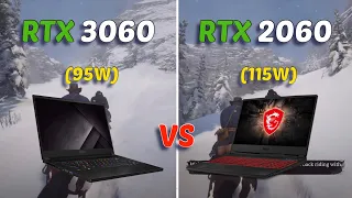 RTX 3060 laptop 95W vs RTX 2060 115W Laptop | 10 Games comparison