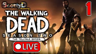 🔴LIVE Telltale's The Walking Dead S2, Part 1 / Ep1 All That Remains, Ep2 A House Divided (Full Game)