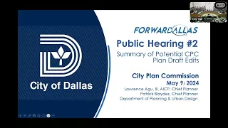 City Plan Commission Forward Dallas Public Comments - May 9, 2024