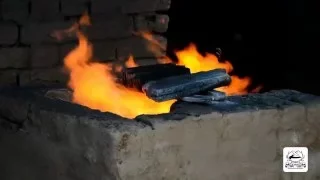 Damascus Steel Forging Process on Power Hammer