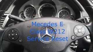 Mercedes  W212 E Class Service  Reset