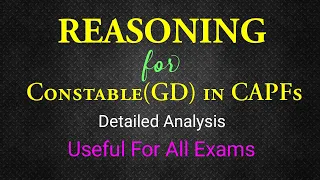 Reasoning Questions of Constable(GD) in CAPF in Assam Rifles Examination|Hadish Sir|Elixir Guidance