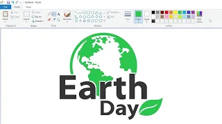 How to draw Earth Day logo using MS Paint | How to draw on your computer