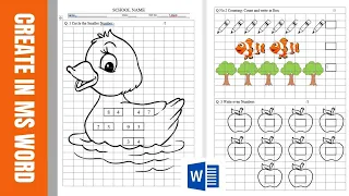 How to create Math Worksheets For Kids | Create kindergarten question paper