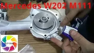 Mercedes W202 M111  замена водяного насоса (помпа) Merc W202 M111 replacing the water pump