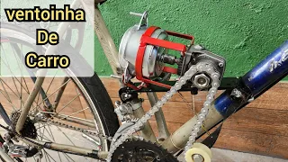 bicicleta ELÉTRICA com motor de VENTOINHA de carro