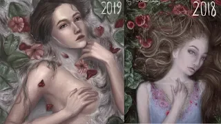 1 YEAR PROGRESS: 2018vs2019 redraw. Draw this again. Procreate speedpaint