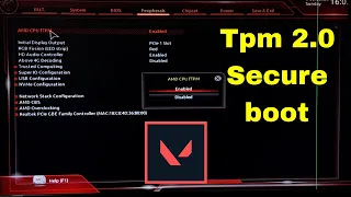 Valorant Windows 11 TPM 2.0 and Secure Boot Error Fix GIGABYTE B450m motherBoard