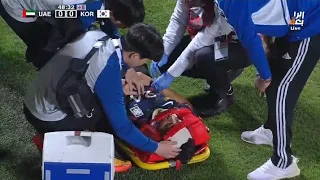 لحظة إغماء وفقدان الوعي لاعب كوريا الجنوبية😥_بعد تدخل متهورة من لاعب_الإماراتي