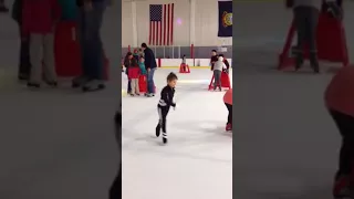 Adellese playing on the ice 4years old