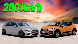 MERCEDES A45 W177 vs DACIA SANDERO STEPWAY 2022 200 Km/h CRASH TEST! - BeamNG