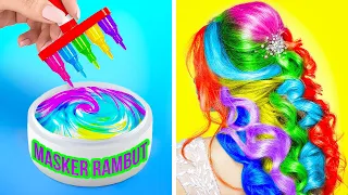 WARNA-WARNI KIAT KECANTIKAN DAN RAMBUT UNTUK CEWEK || Trik DIY dan Ide Makehup oleh 123 GO! Like