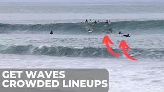 How To Catch Waves When Its Crowded | Surf Lesson