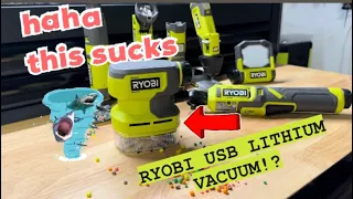 IT SUCKS?? New Ryobi USB LITHIUM 4v Desktop vacuum!??