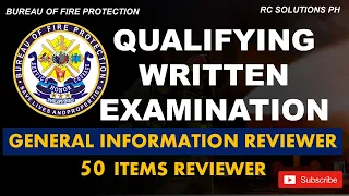 BFP QUALIFYING WRITTEN EXAMINATION 2023 | GENERAL INFORMATION REVIEWER | RC SOLUTIONS