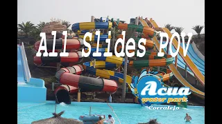 Acua Waterpark All Slides : Corralejo Fuerteventura 4k