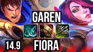 GAREN vs FIORA (TOP) | Comeback, 9/2/4, 500+ games | EUW Master | 14.9