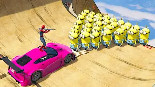 GTA 5 Water Ragdolls Spiderman VS Minion Compilation (Euphoria Physics | Funny Moments) Funny