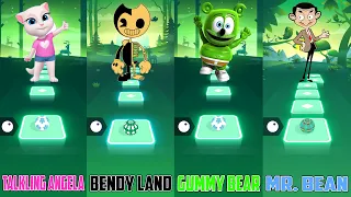 Talking Angela VS Bendy Land VS Gummy Bear VS Mr. Bean | Tiles Hop