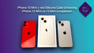iPhone 13 Mini + red Silicone Case Unboxing 12 Mini vs 13 Mini comparison