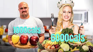 WORLDS STRONGEST MAN swaps DIETS with a 120lbs PAGEANT QUEEN