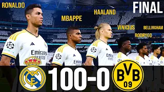 RM 100-0 BVB | Ronaldo, Mbappe, Haaland, Vinicius, Rodrygo, Bellingham, Al Stars played for RM | PES