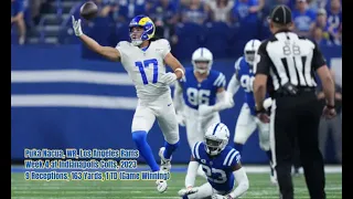 Puka Nacua Week 4 Every Target & Catch Los Angeles Rams at Indianapolis Colts NFL 2023 OT Touchdown