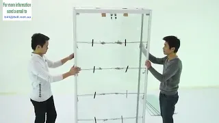 Glass display cabinet assembly