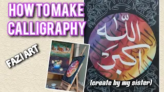 How to make calligraphy taqdeerRaat acrylic on canvas | acchi Si taqdeerRaat painting kaise banaen