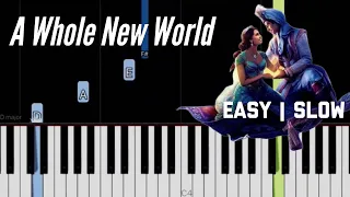 A Whole New World - Aladdin -Disney | Easy Slow Piano Tutorial