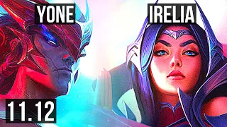 YONE vs IRELIA (MID) | 14/1/7, Quadra, Legendary, 400+ games, 800K mastery | EUW Diamond | v11.12