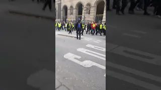 Париж 15.12.2018г.Мы приехали в Лувр,а попали на митинг против призидента Франции.