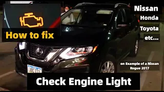 DIY - Check Engine Sign | how to fix | easy fix Nissan Rogue 2014 - 2017 - 2019