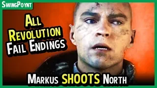 Detroit Become Human - Markus SHOOTS North - All FAILED Revolution Endings + Revolution Dirty Bomb