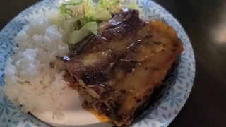 Pastelon se Platanos Maduros y Carne de Res Molida