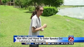 Man who lost arm describes gator attack