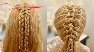 Elegant Hairstyle | Hair style girl Simple and Easy for Eid 2024| Beautiful Two Braid Hairstyle