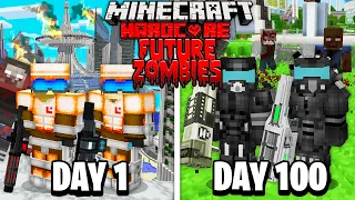 We Survived 100 Days in FUTURE Zombie Apocalypse in Hardcore Minecraft