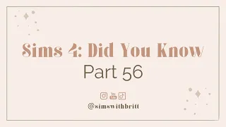 Sims 4: Did You Know? Part 56 | Bonus Traits | Hidden Traits | CAS | #shorts #tutorial #sims4