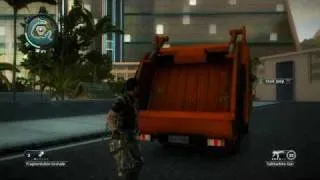 Just Cause 2 video - Pulling Down a Statue with a Garbage Truck!