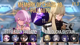 [V1.3 MoC 10] Full Auto 3 Star Clear | E0 Fu Xuan/E0 Luocha OP SUSTAIN | Memory of Chaos 10 | 3 Star