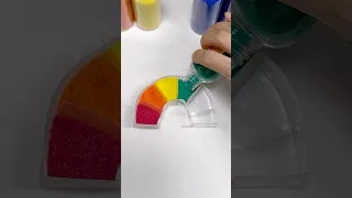 색 모래🌈무지개 말랑이 만들기_Rainbow Squishy DIY with Color Sand and Nano Tape #실리콘 테이프