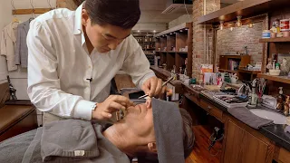 💈 Relax & Unwind With Hot Lather Shave In Korean Barber Shop Haven | HERR Barbershop