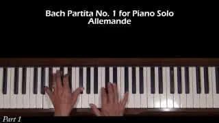 Bach Partita No. 1 Allemande BWV 825 Piano Tutorial