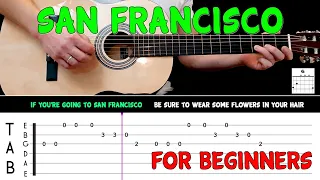 SAN FRANCISCO | Easy guitar melody lesson for BEGINNERS (with tabs) - Scott Mckenzie