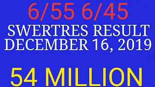 🔴Live Now: lotto result today 9pm December 16 2019 - Official PCSO Lotto - monday 6/55 6/45 ez2