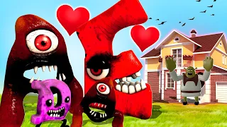 NIGHTMARE ALPHABET LORE LOVE HOUSE VS 3D SANIC CLONES MEMES In Garry`s mod!