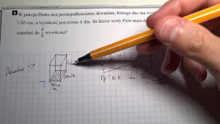 Obliczanie objętości akwarium, prostopadłościanu - V=Pp*H - Matematyka Szkoła Podstawowa